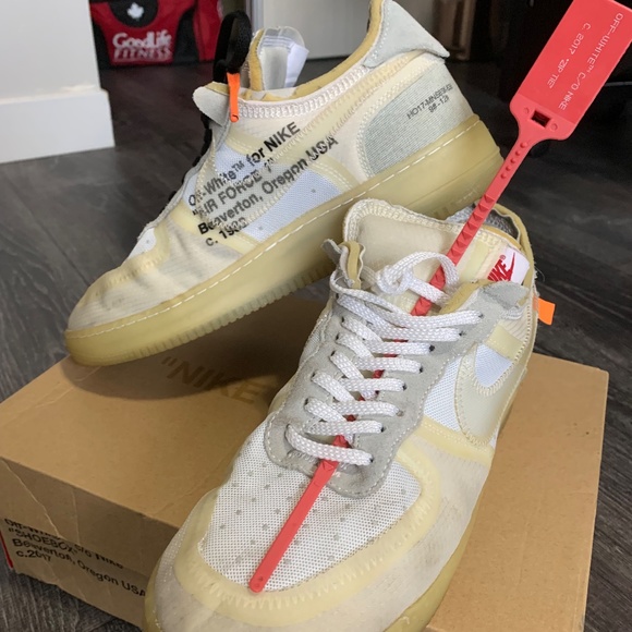 (US 9.5) Off White - Air Jordan 1, Air Force 1. AJ1 Gold Toes. Vans - Picture 2 of 13